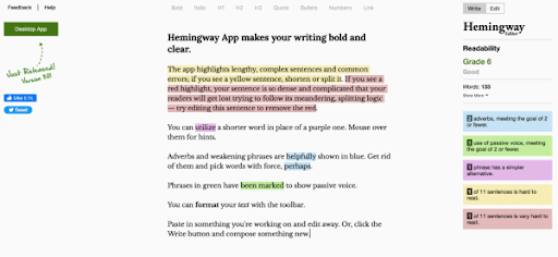 11 Copywriting Tools to Help You Write Better Copy - Hemingway App