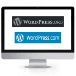 Wordpress.org vs. wordpress.com on computer screen